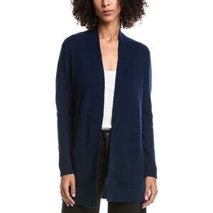 Forte Cashmere Womens  Wool & Cashmere-Blend Drape Cardigan, Navy